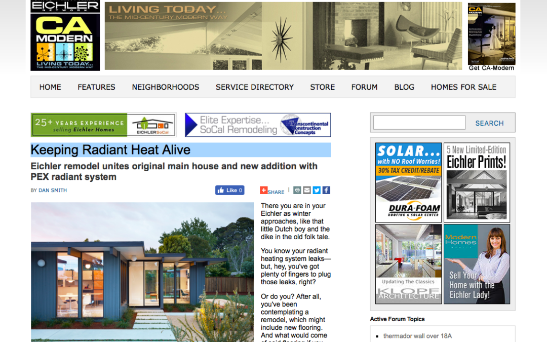 CA Modern features our Mid-Mod Eichler Addition Remodel