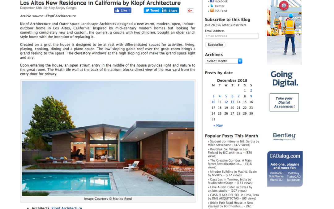 AECCafe features our Los Altos New Residence